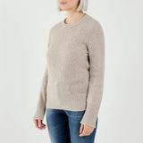 Solotre beige crew-neck jumper