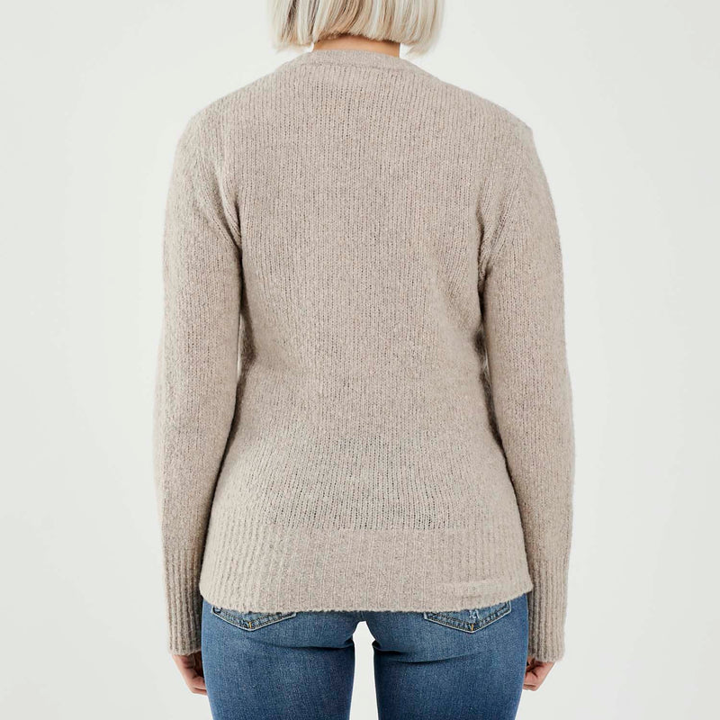 Solotre beige crew-neck jumper