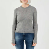 Solotre grey ribbed knitwear
