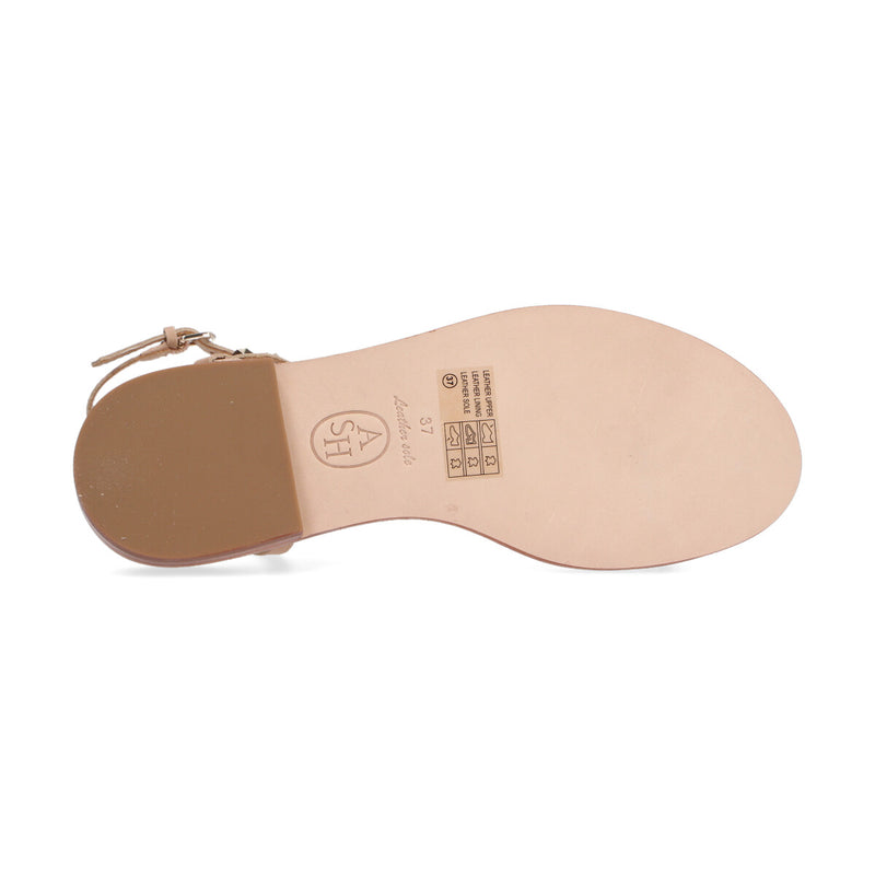 Ash sandalo Party pelle beige borchie oro