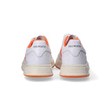 Premiata sneaker Quinn pelle bianca arancio fluo