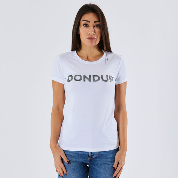 Dondup t-shirt maxi logo bianca