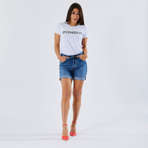 Dondup t-shirt maxi logo bianca