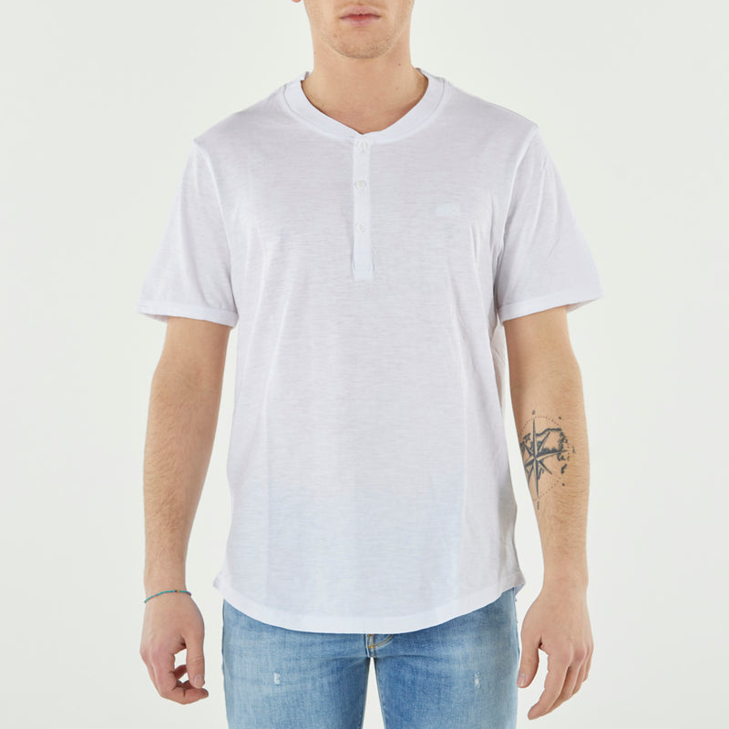 Sun 68 t-shirt serafino mezza manica bianca