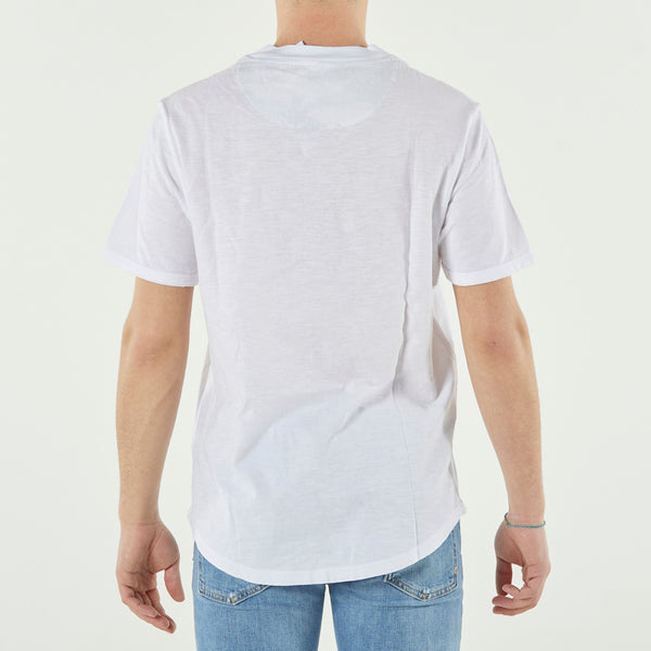 Sun 68 t-shirt serafino mezza manica bianca