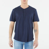 Sun 68 t-shirt serafino mezza manica blu