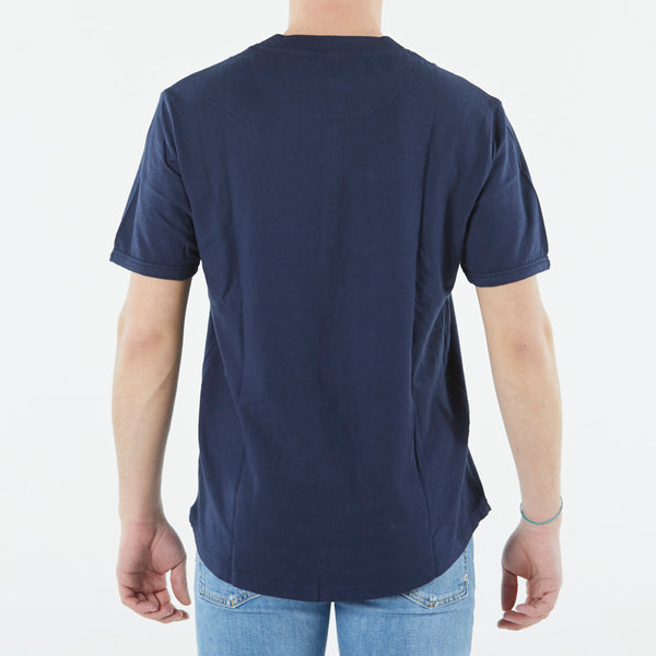 Sun 68 t-shirt serafino mezza manica blu
