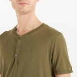 Sun68 t-shirt serafino tessuto verde militare