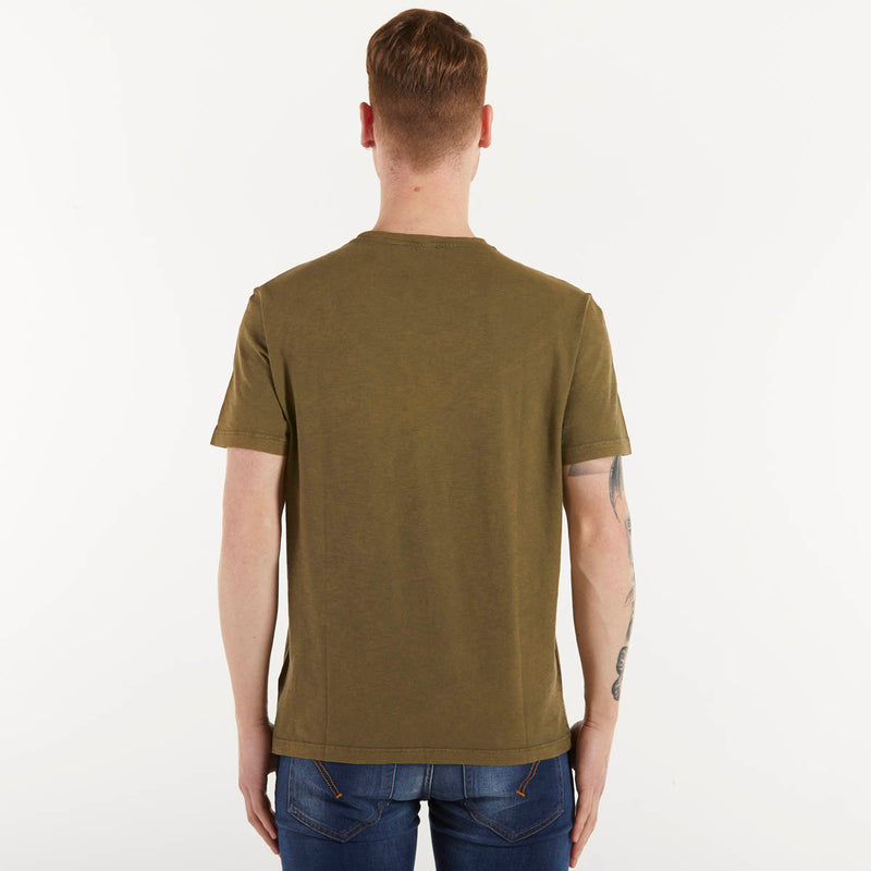 Dondup t-shirt verde militare logo