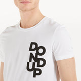 Dondup t-shirt tessuto bianco scritta Dondup