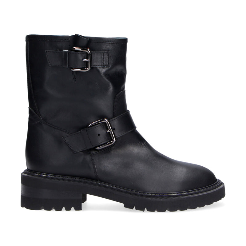Via Roma 15 boot biker pelle nera