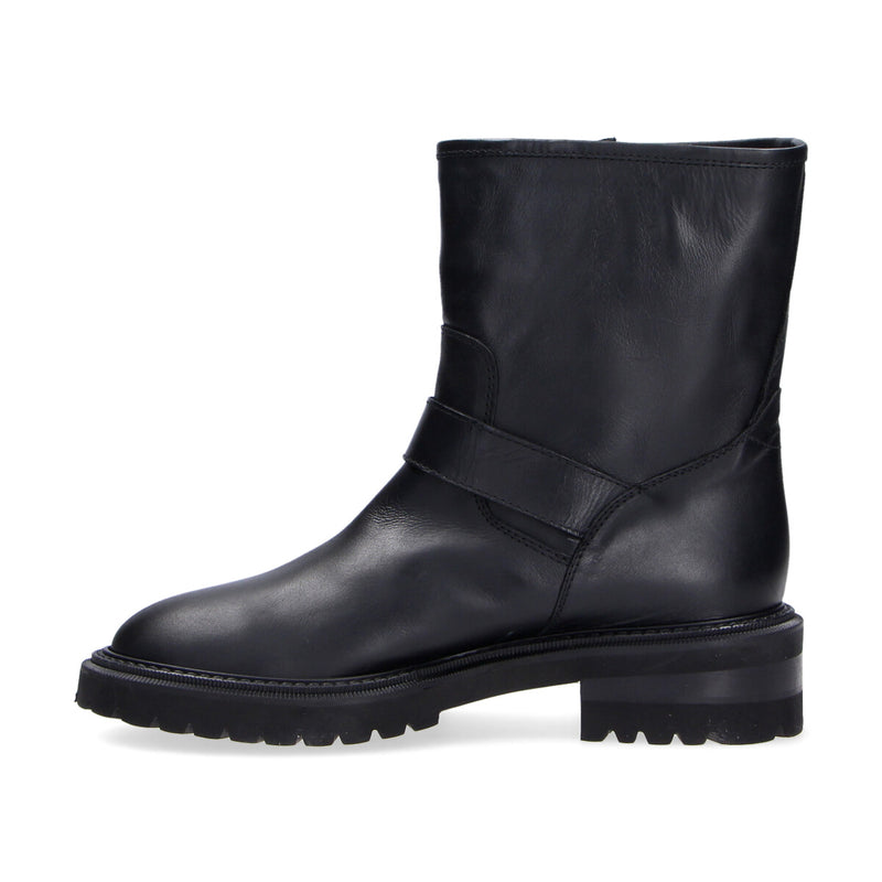 Via Roma 15 boot biker pelle nera