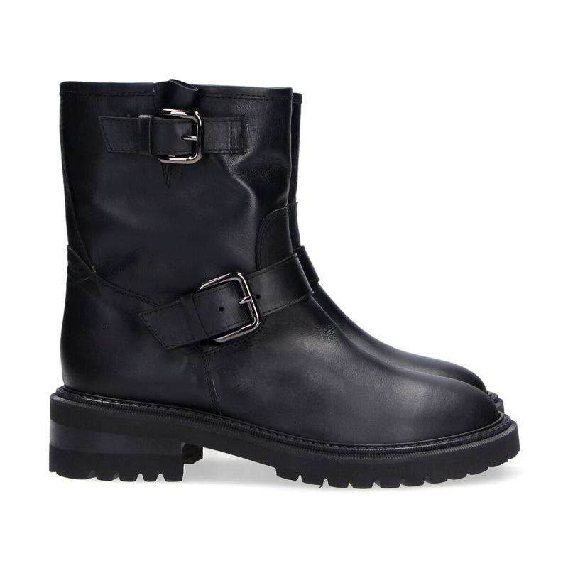 Via Roma 15 boot biker pelle nera