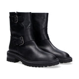 Via Roma 15 boot biker pelle nera