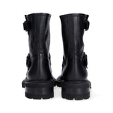 Via Roma 15 boot biker pelle nera