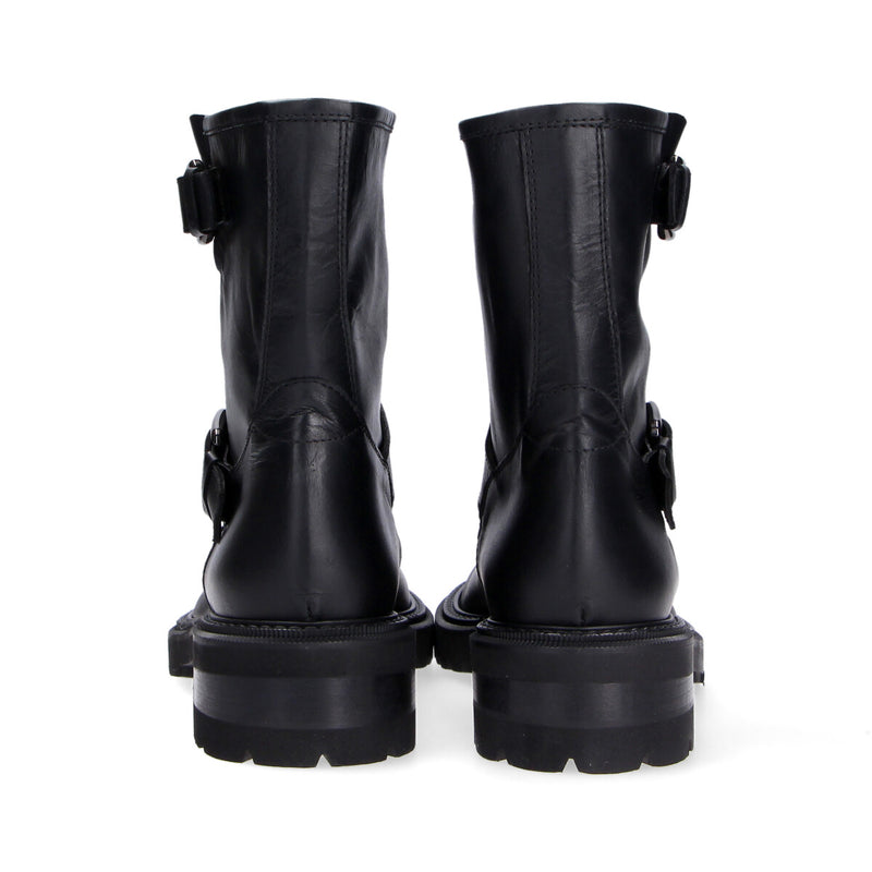 Via Roma 15 boot biker pelle nera
