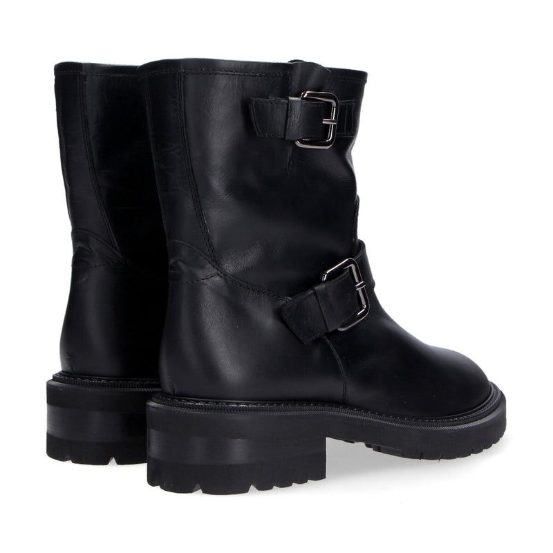 Via Roma 15 boot biker pelle nera