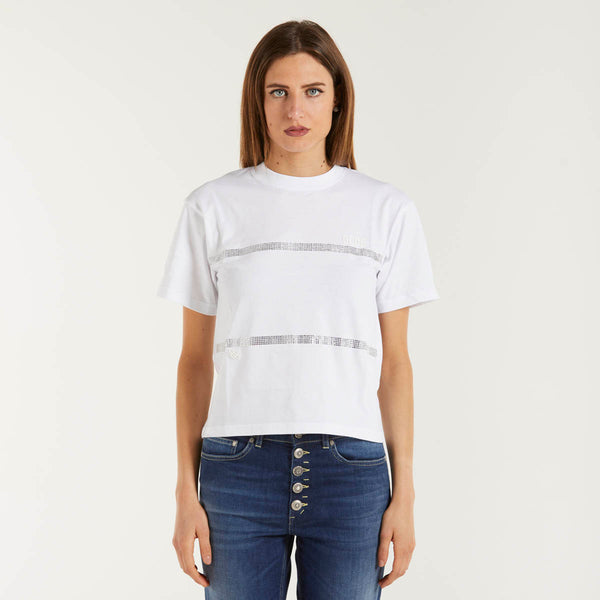 Gcds t-shirt svarowski bianca