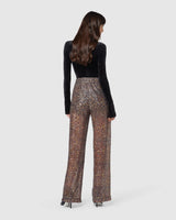 GCDS Pantaloni in paillettes stampa leopardata